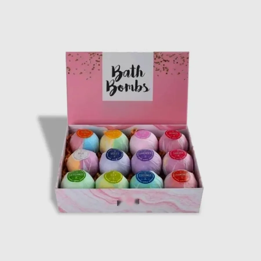 Custom printed bath bomb display boxes