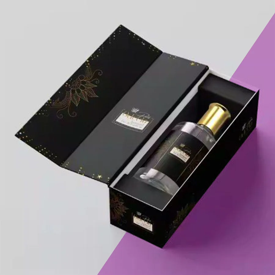 Custom printed magnetic lid perfume boxes