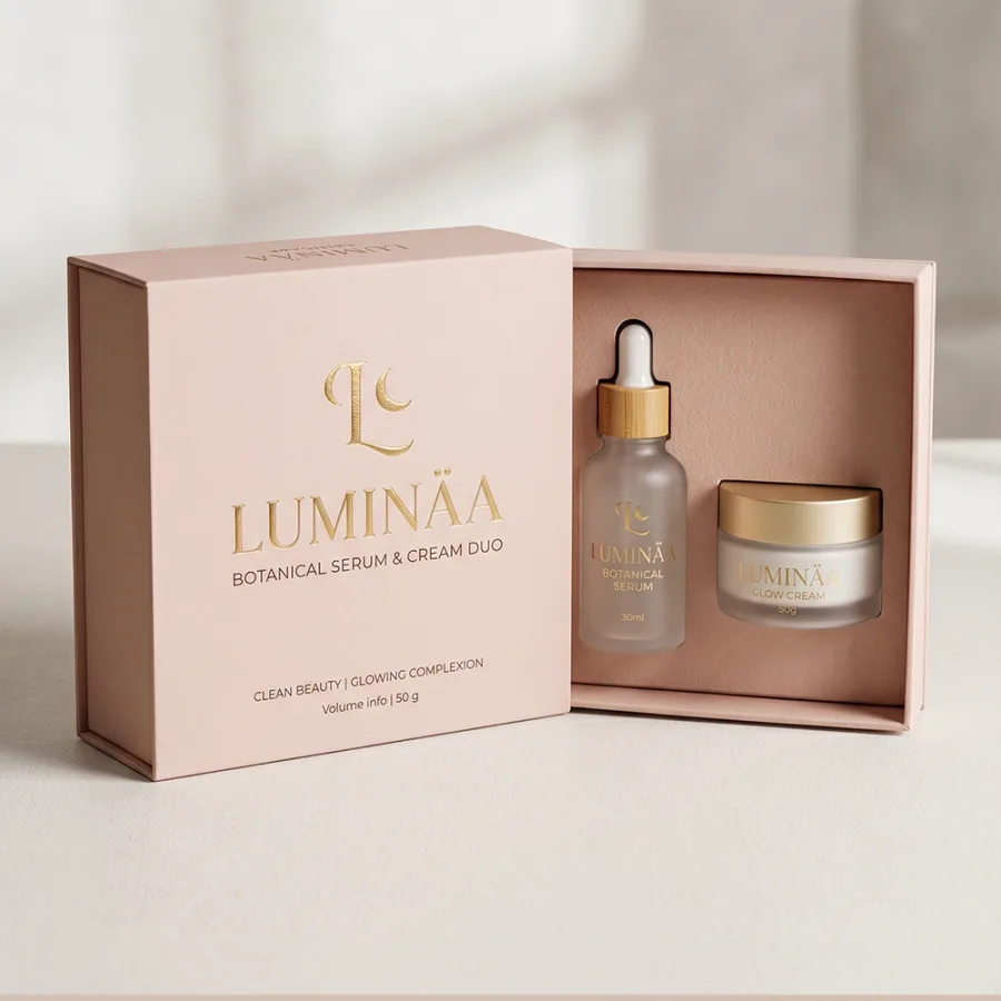 Custom printed skincare gift set boxes